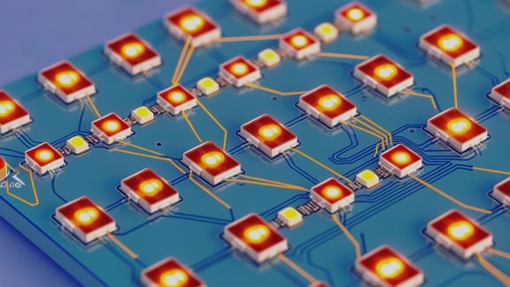 LED- und Leiterplattenstruktur für Flat-Panel-Displays. Präzise Fertigungsprozesse und Positioniersysteme für moderne Flachbildschirmtechnologien.